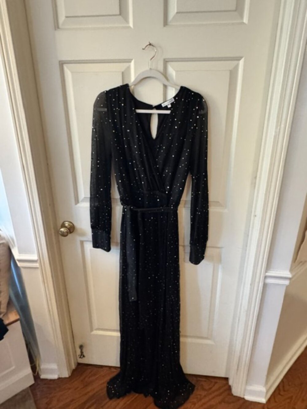 Baltic Born Abigail Dress‎ Womens Maxi Wrap Black Sparkle Formal Party XL - Picture 4 of 11